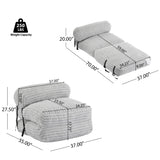 Soft Foldable Light Gray Faux-Fur Bean Bag Lounge Chair - Omega Lifestyles