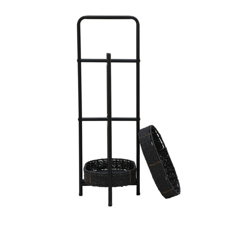 Modern 3-Tier Handwoven Metal Frame Side Table - Omega Lifestyles