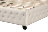 Crystal Tufted Upholstered Queen Wood Bed Frame - Omega Lifestyles