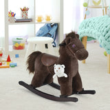 Kids Plush Ride-On Rocking Horse With Sounds and Bear Toy - Omega Lifestyles