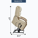 Power Beige Faux Leather Dual Motor Massage Recliner Chair - Omega Lifestyles
