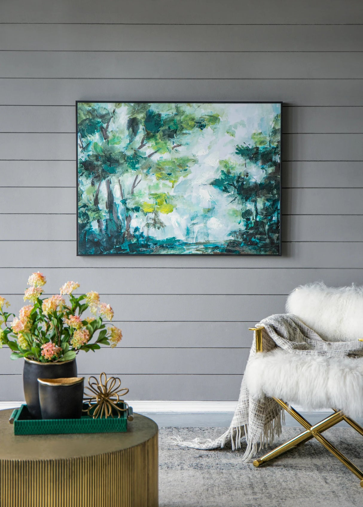 Edward Multicolor Forest Landscape Wood Wall Art 47x35 Inch - Omega Lifestyles