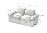 Modern Corduroy Foam Spring 2-Seat Cloud Sofa - Omega Lifestyles