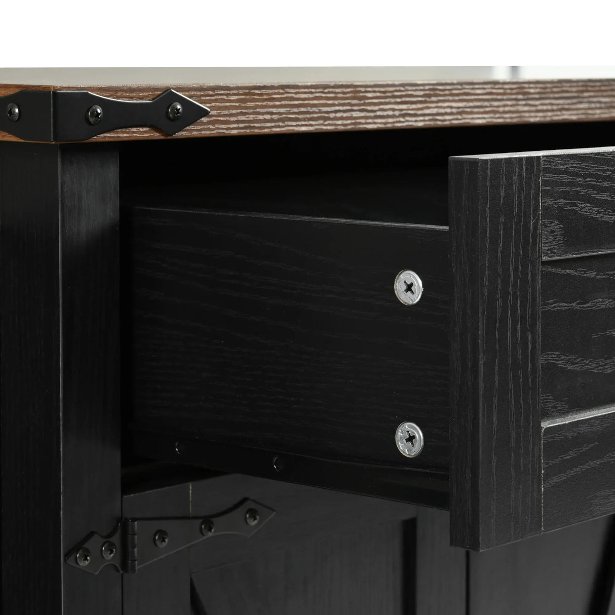 Farmhouse Style Rolling Kitchen Island With Power Outlet - Omega Lifestyles