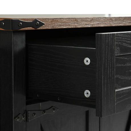 Farmhouse Style Rolling Kitchen Island With Power Outlet - Omega Lifestyles