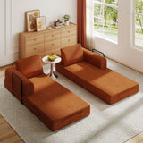 Convertible Foldable Corduroy Sofa Bed With Pillow - Omega Lifestyles