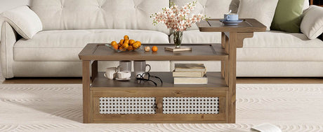 Modern Dark Brown MDF Coffee Table With Storage Drawer - Sleep Galleria