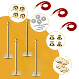 Set of 4 Stainless Steel Gold Velvet Rope Posts - Omega Lifestyles