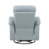 Blue Leather Upholstered Swivel Glider Reclining Chair - Omega Lifestyles