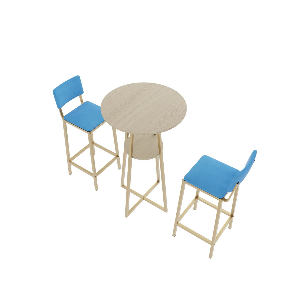 Three Piece Bar Table And Chairs Set With Storage - Omega Lifestyles