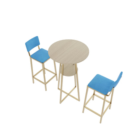 Three Piece Bar Table And Chairs Set With Storage - Omega Lifestyles