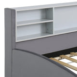 Twin Velvet Upholstered Platform Bed With Storage Drawers - Omega Lifestyles