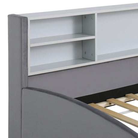 Twin Velvet Upholstered Platform Bed With Storage Drawers - Omega Lifestyles