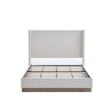 California King Minimalist Upholstered Wingback Bed Frame