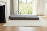 Foldable Corduroy 2-Seat Sofa Bed With Lumbar Pillow - Omega Lifestyles