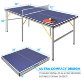 Foldable Portable Mid-Size Table Tennis Table Game Set - Omega Lifestyles