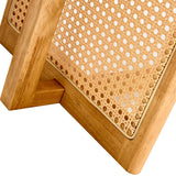 Solid Wood Rectangular Coffee Table With Rattan Weaving - Omega Lifestyles