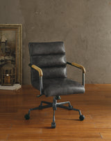 Top Grain Leather Executive Adjustable Office Chair Slate - Omega Lifestyles