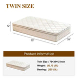 Twin Medium Firm 12-Inch Hybrid Memory Foam Mattress - Omega Lifestyles
