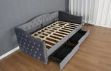 Twin Upholstered Velvet Wood Storage Daybed Frame - Omega Lifestyles
