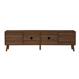70-Inch Modern Walnut TV Stand With Soft-Closing Hinges - Omega Lifestyles