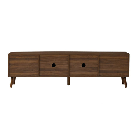 70-Inch Modern Walnut TV Stand With Soft-Closing Hinges - Omega Lifestyles