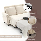 Medium-Firm Linen Sleeper Sofa Bed With Pull-Out Mattress - Omega Lifestyles