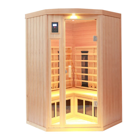 Pentagonal Indoor Solid Wood Far Infrared Sauna Room - Omega Lifestyles