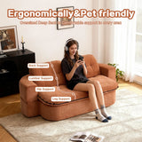 Modern Linen Foam-Filled Convertible Sleeper Sofa Bed With Pillows - Omega Lifestyles