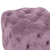 Purple Velvet Storage Ottoman Footstool With High-Density Foam - Omega Lifestyles