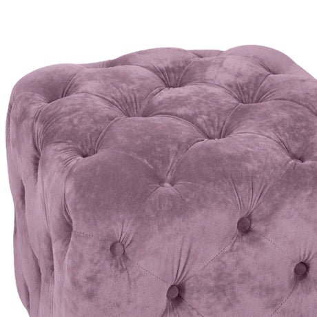 Purple Velvet Storage Ottoman Footstool With High-Density Foam - Omega Lifestyles