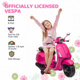 Kids 6V Vespa Licensed Electric Motorcycle With Music - Omega Lifestyles