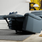 Swivel Glider Recliner With Manual Footrest Leather - Omega Lifestyles