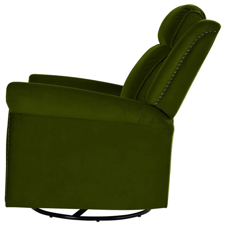 Modern Velvet Adjustable Backrest Swivel Recliner Chair - Omega Lifestyles