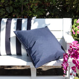 Outdoor Weather Resistant Navy Polyester Patio Pillow 20x20 Inches - Omega Lifestyles