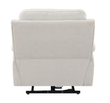 Beige Polished Microfiber Power Motion Massage Recliner Chair - Omega Lifestyles