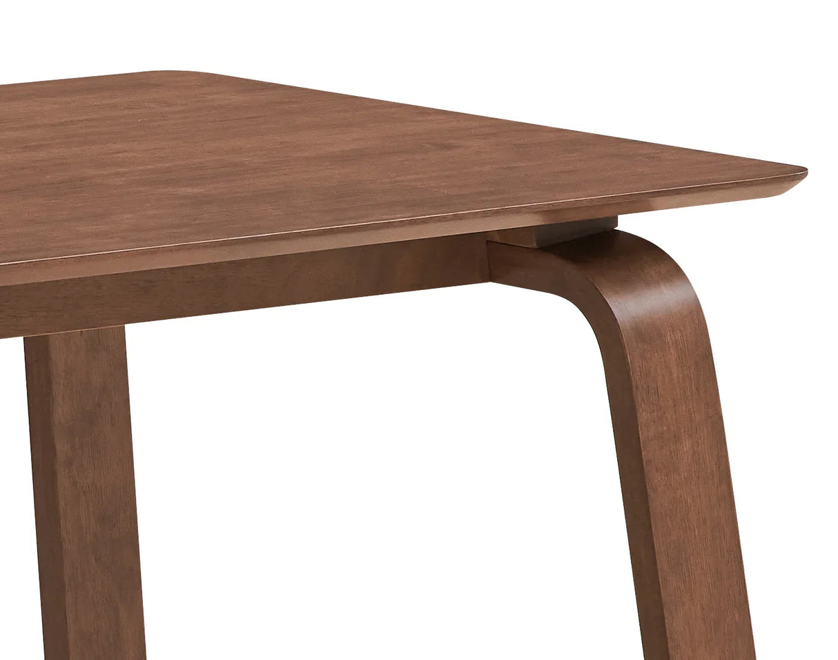 Walnut Synthetic Wood Dining Table With Bent Legs - Omega Lifestyles