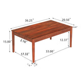 Rustic Acacia Wood Outdoor Coffee Table - Sleep Galleria