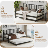Twin Metal Daybed With Trundle Sofa Bed Frame - Omega Lifestyles