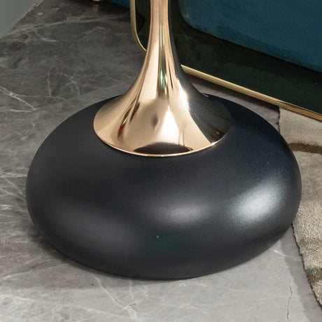 Modern Black Carbon Steel Round Side Table 15x15x21 Inch - Omega Lifestyles