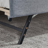 Twin Linen Upholstery Daybed With Erectable Trundle USB Charging - Omega Lifestyles