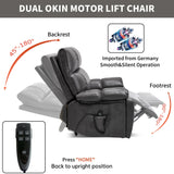 Medium-Firm Faux Leather Power Lift Massage Recliner Chair - Omega Lifestyles