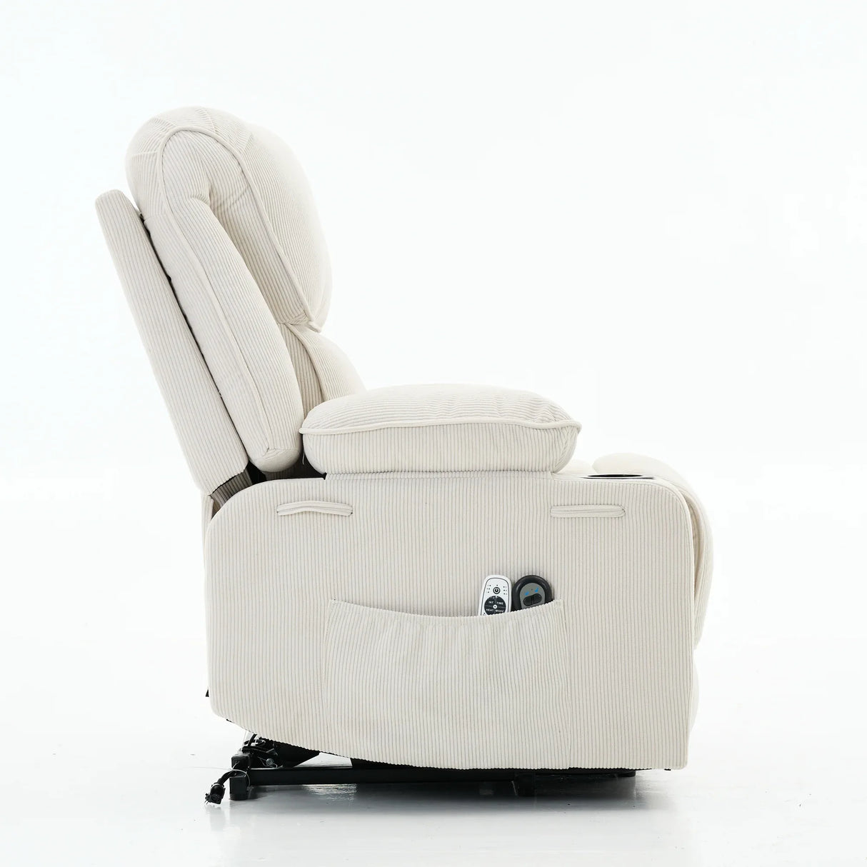 Ivory Remote-Controlled Heated Massage Assistive Recliner - Omega Lifestyles