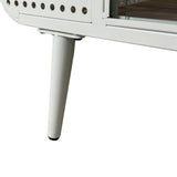 Spacious Fir Wood Iron Frame Tempered Glass Cat House - Sleep Galleria