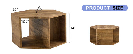 Hexagonal MDF Storage Coffee Table With Pattern - Omega Lifestyles