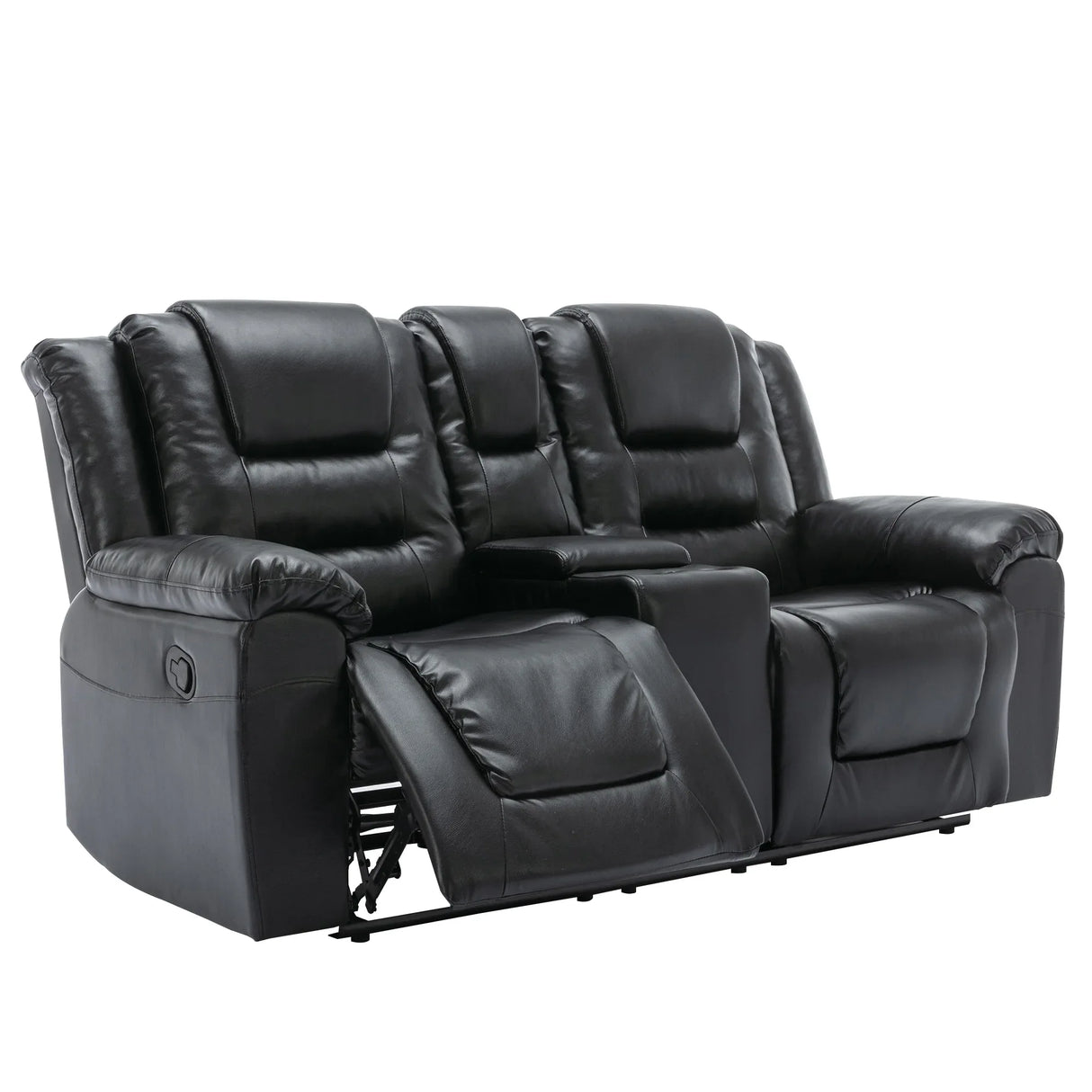 2-Seater Manual PU Leather Recliner Chair With Storage - Omega Lifestyles