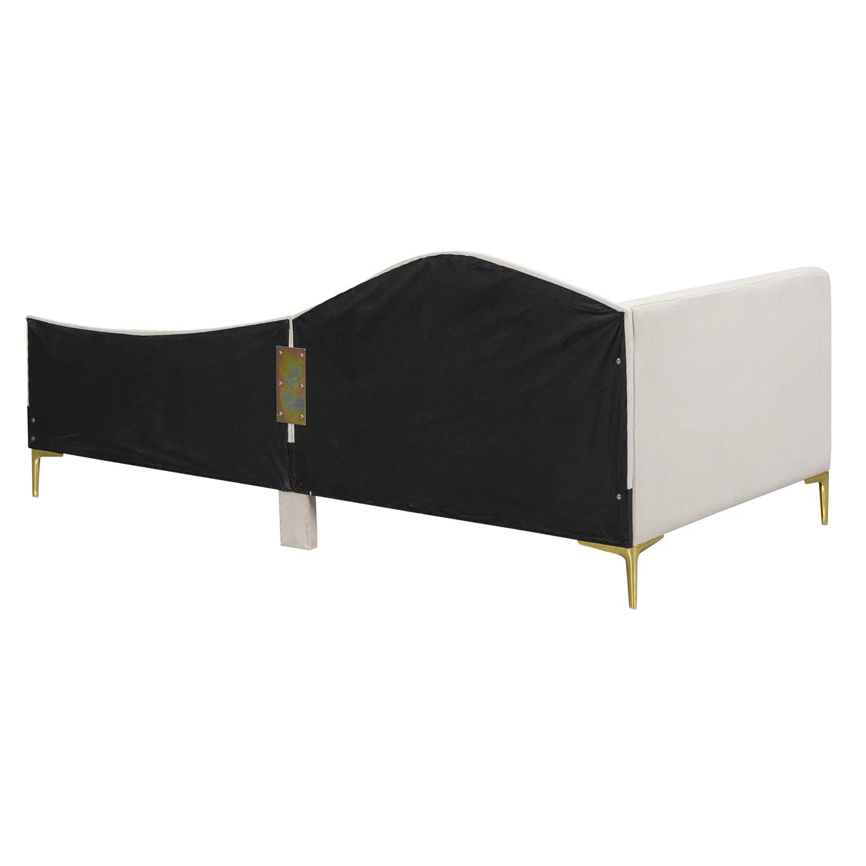 Twin Upholstered Linen Wood Frame Daybed With Armrest - Omega Lifestyles