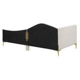 Twin Upholstered Linen Wood Frame Daybed With Armrest - Omega Lifestyles