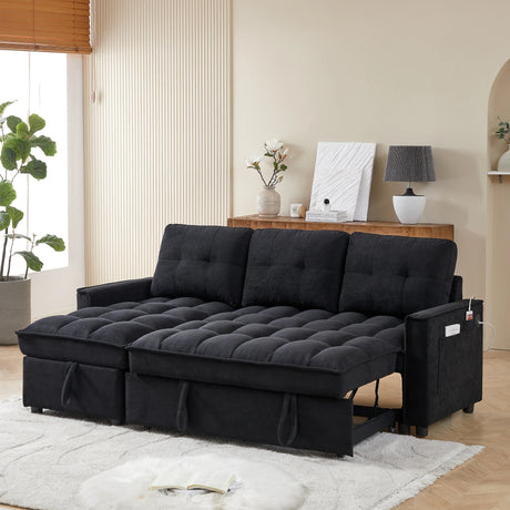 Chenille Reclining Sleeper Sofa Bed With Storage - Omega Lifestyles