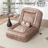 Adjustable Velvet Upholstered Massage Floor Sofa With Pillow - Omega Lifestyles